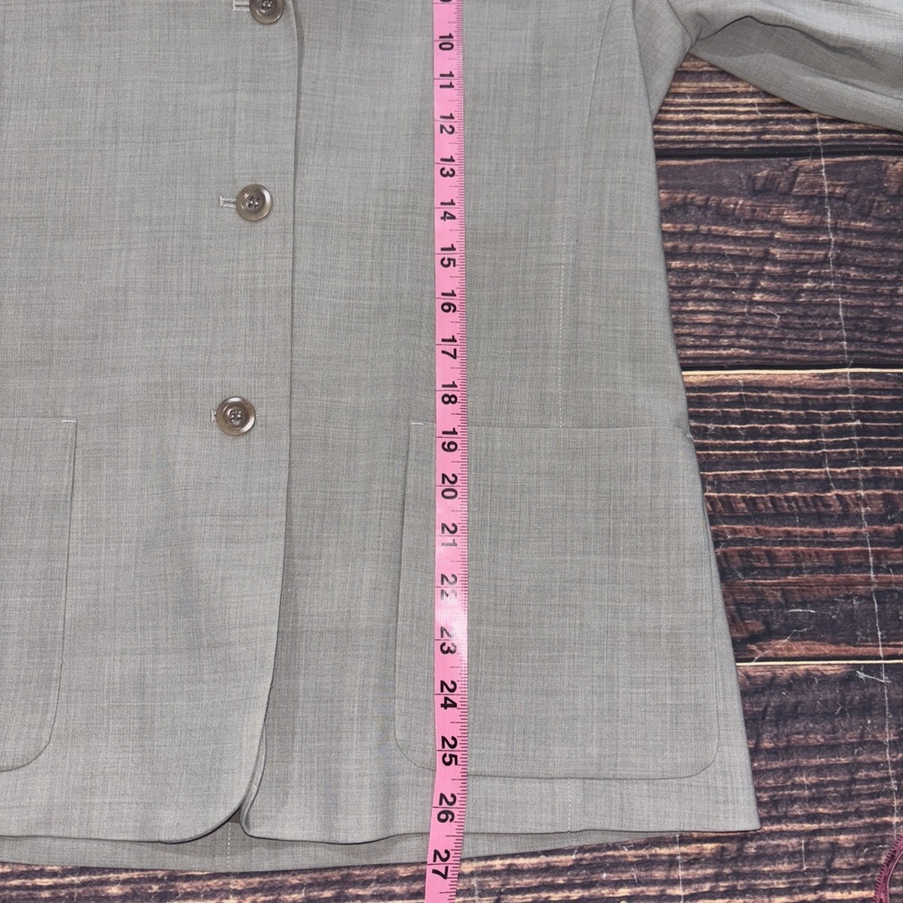 346 Brooks Brothers women's  Tan Long  blazer 100% Wool 3 button front size 6 - Picture 6 of 7